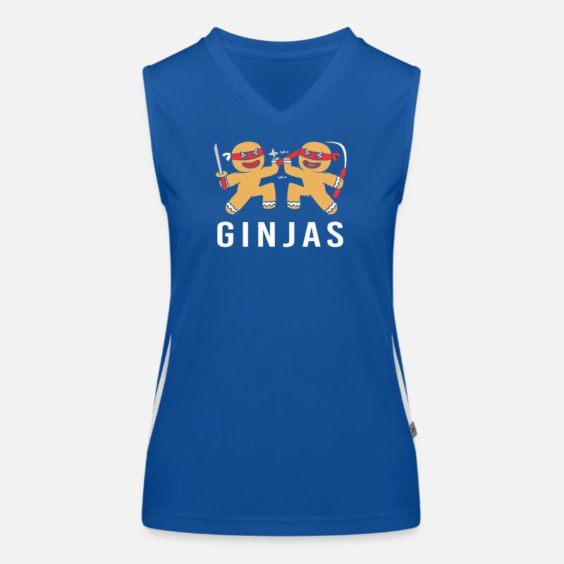 Lebkuchen Weihnachten Ninja Lebkuchenmann Funktionelles Kontrast-Tank Top für Frauen