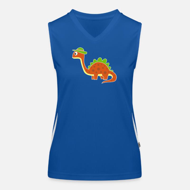 Drôle de dinosaure avec des points Débardeur respirant contrasté Femme