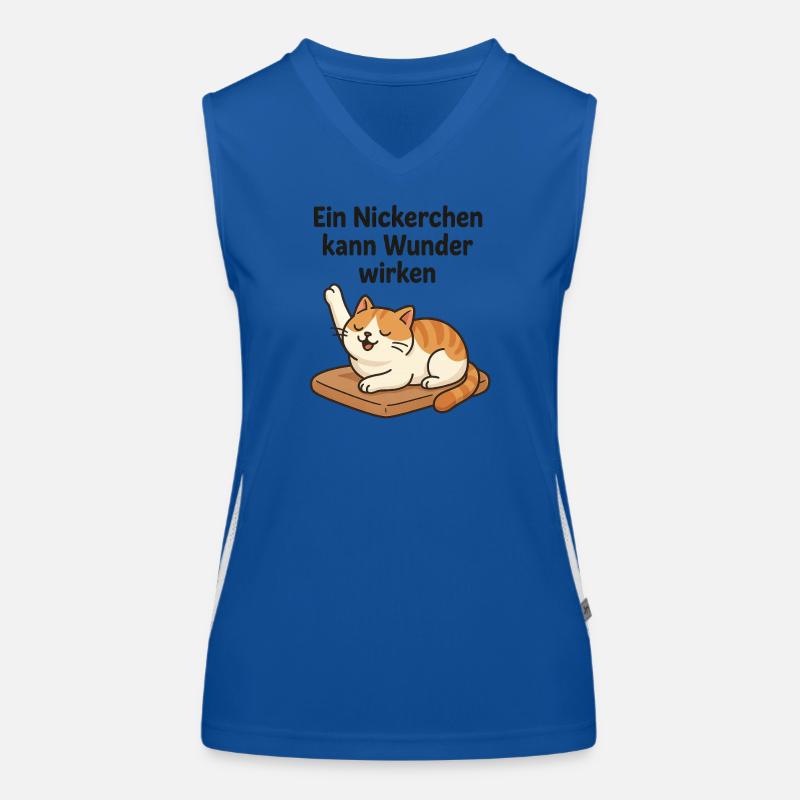 Witziges Kätzchen Nickerchen  Funktionelles Kontrast-Tank Top für Frauen