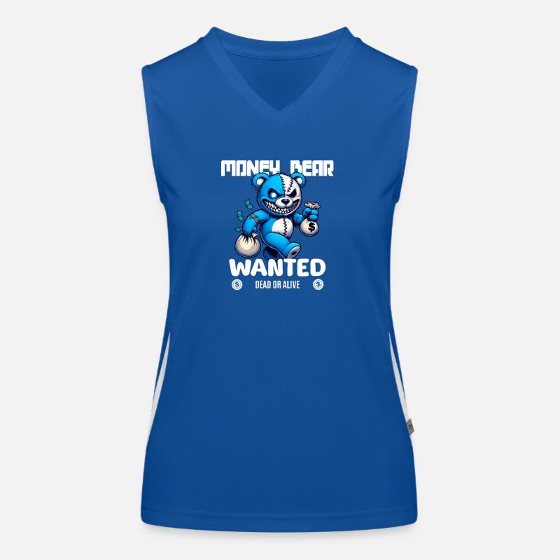 Gesucht wird böser Bär tot oder lebendig - Women's Functional Contrast Tank Top - royal/white