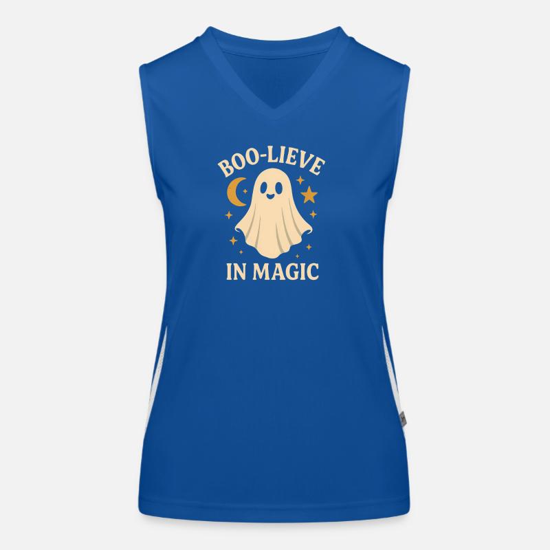 Ghost design with magic theme Women's Functional Contrast Tank Top
