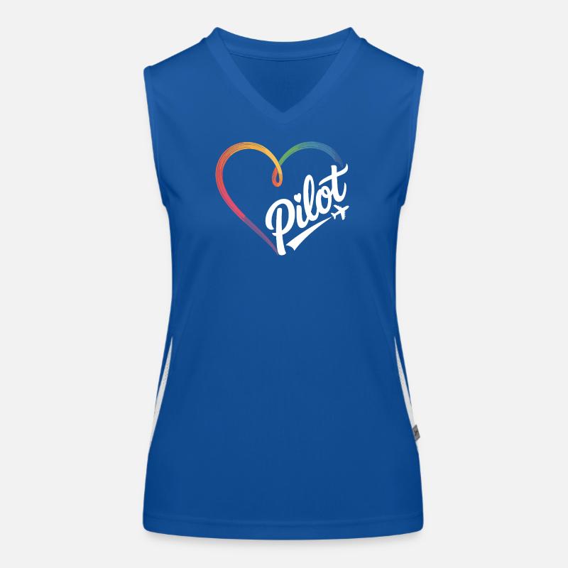 Pilot Herz Funktionelles Kontrast-Tank Top für Frauen