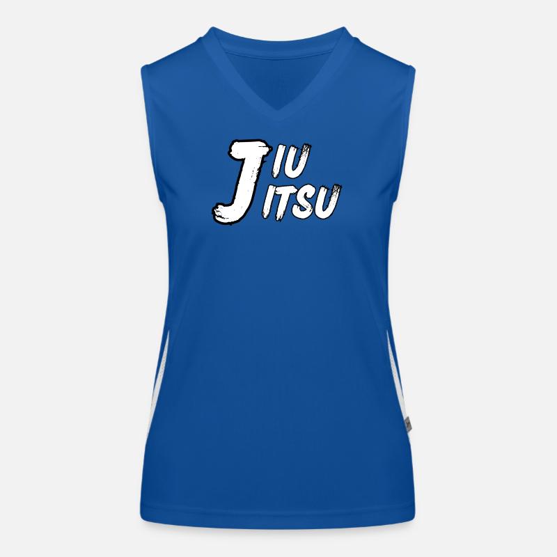 Jiu Jitsu – Minimalistisches Design Weiß Funktionelles Kontrast-Tank Top für Frauen