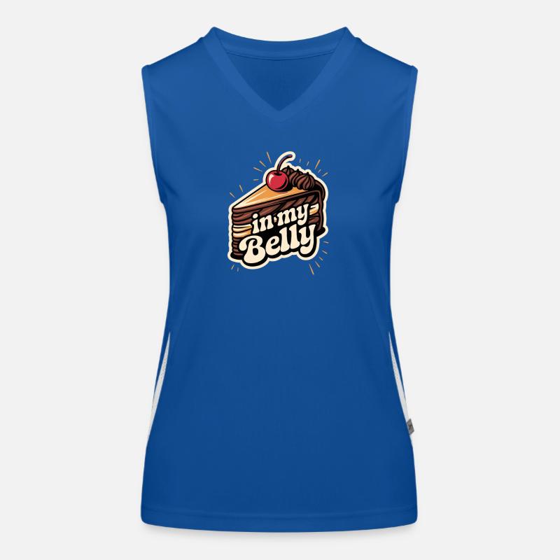 Chocolate Cake With Cherry In My Belly Slogan Women's Functional Contrast Tank Top