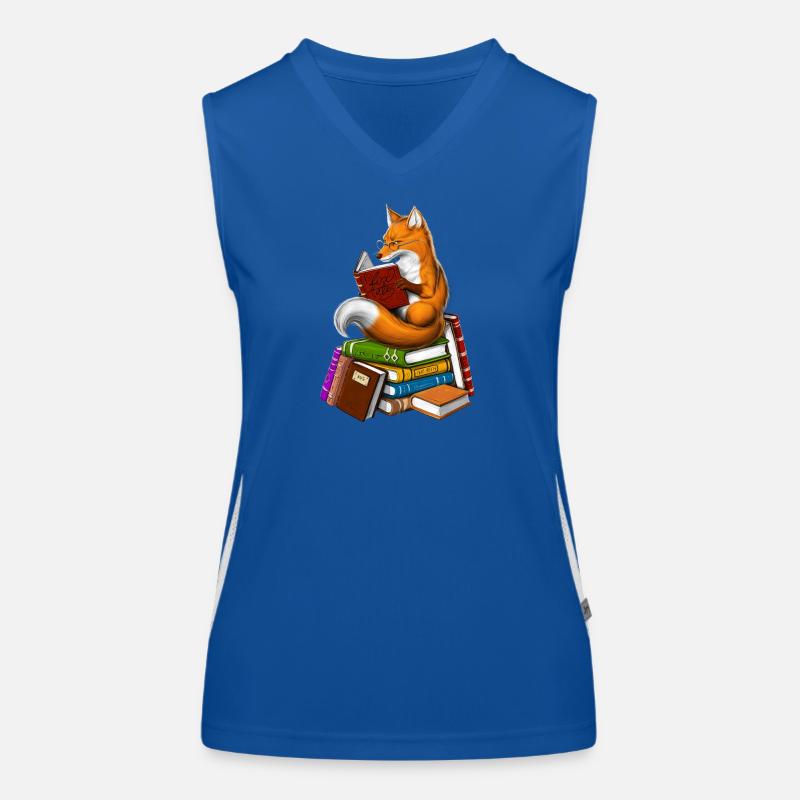 Fox Reading A Book Women's Functional Contrast Tank Top