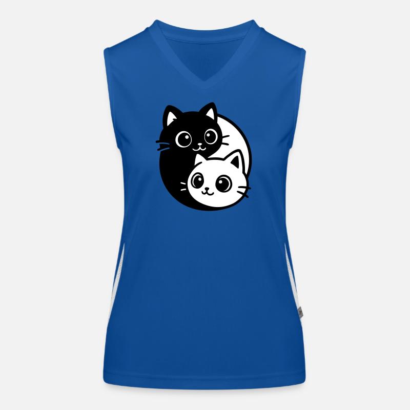 Portrait de chat Ying Yang Débardeur respirant contrasté Femme