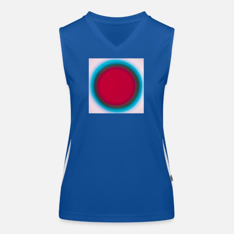 Red Circle In Blue Ring Women's Functional Contrast Tank Top