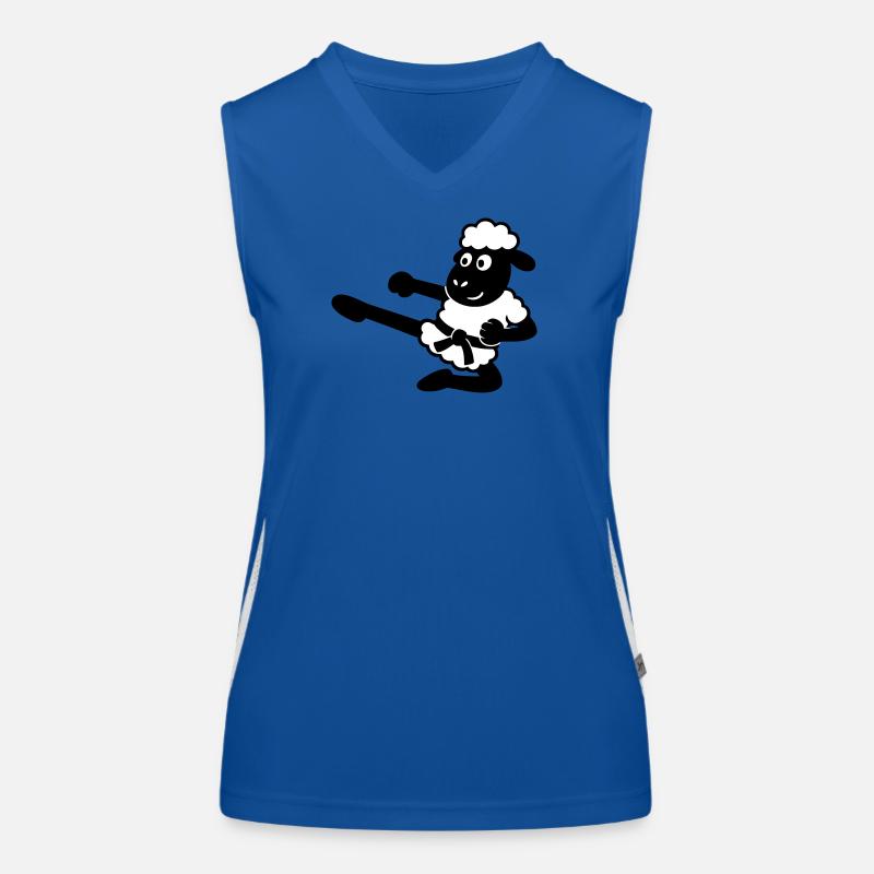 Karate Schaf Funktionelles Kontrast-Tank Top für Frauen
