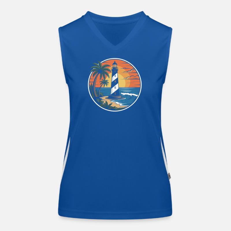 Lighthouse and sunset Women's Functional Contrast Tank Top