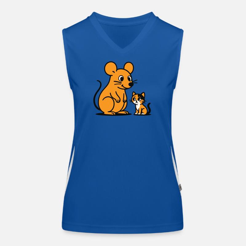 Kuschelige Maus und Kätzchen Duo Funktionelles Kontrast-Tank Top für Frauen