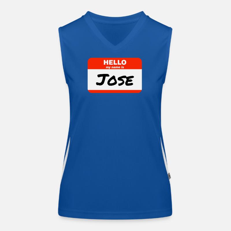 Hello My Name Is Jose Label Name Tag Women's Functional Contrast Tank Top
