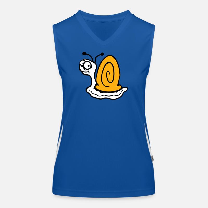 Snail anxious unsure looking back cute Women's Functional Contrast Tank Top