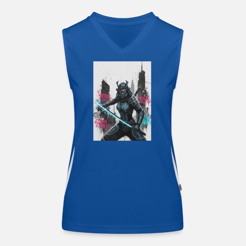 Cyber Samurai Neon Klinge Funktionelles Kontrast-Tank Top für Frauen