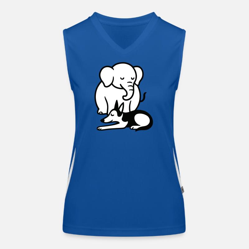 Éléphant et chien dormant Débardeur respirant contrasté Femme