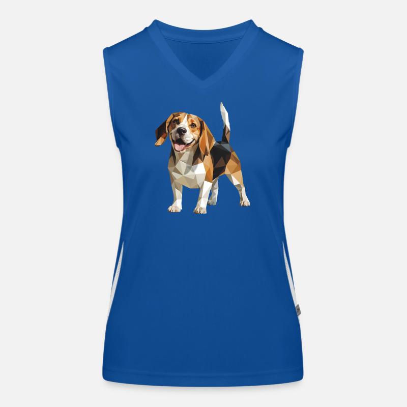 Beagle - Cooles Low Poly Logo Funktionelles Kontrast-Tank Top für Frauen