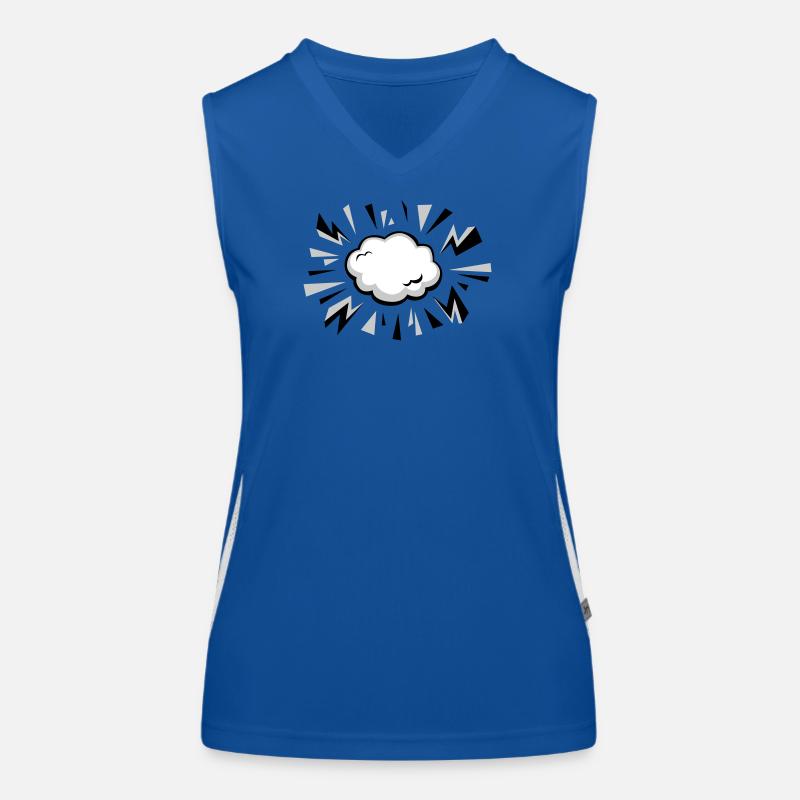 Comic Wolke mit Blitzen Funktionelles Kontrast-Tank Top für Frauen