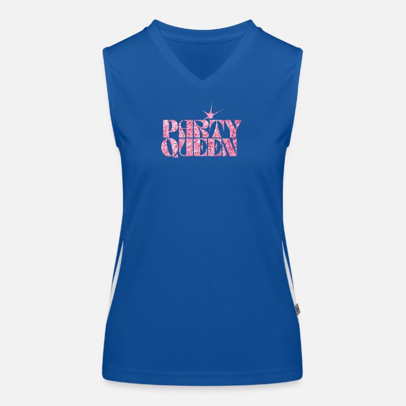 Party Queen Glitter Text Women's Functional Contrast Tank Top