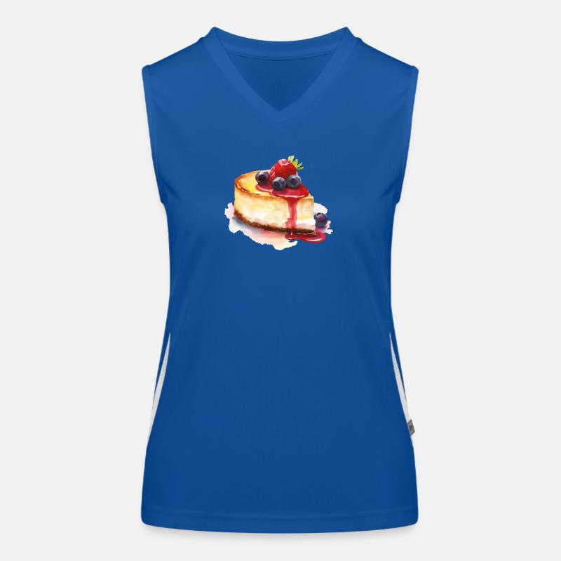 Aquarell Cheesecake Beeren Funktionelles Kontrast-Tank Top für Frauen