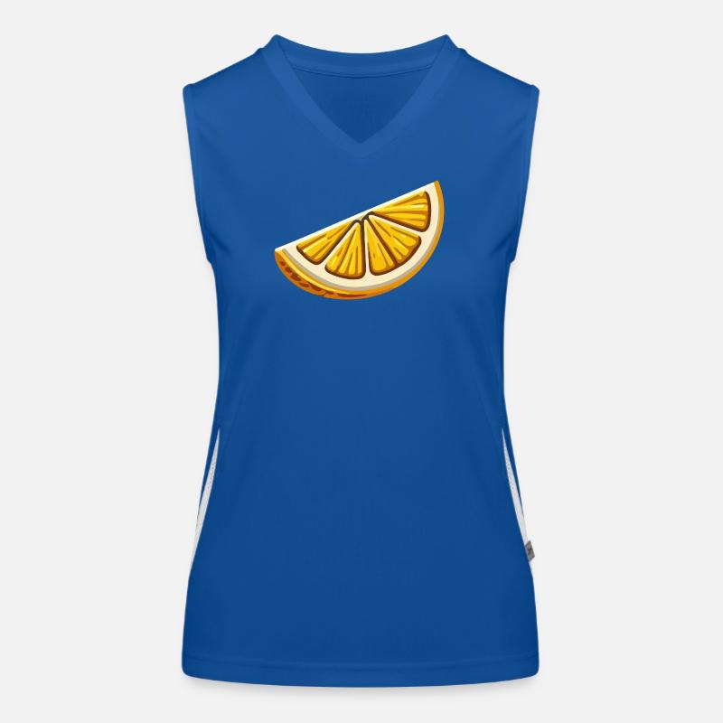 Bright cartoon orange slice Women's Functional Contrast Tank Top