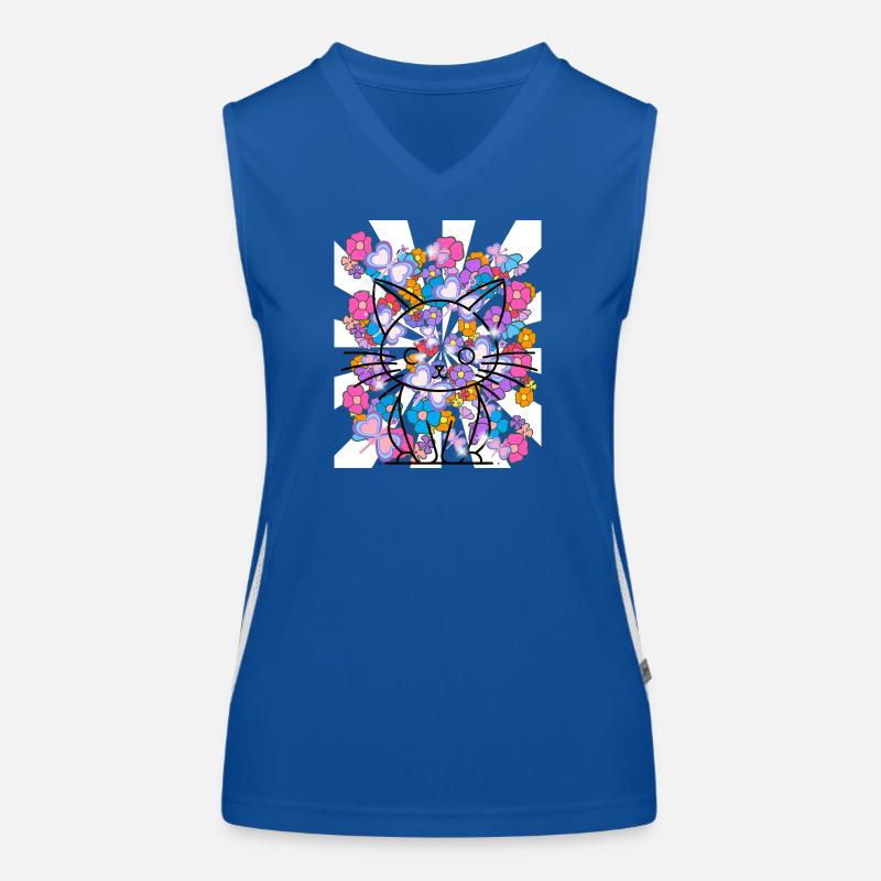 Retro Cat Kids 60s Women's Functional Contrast Tank Top