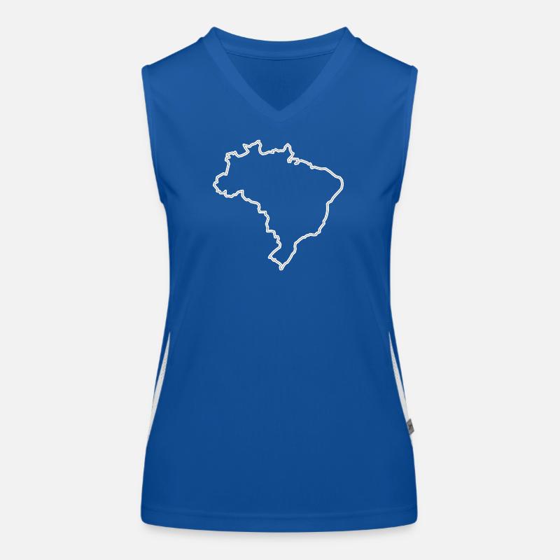 Contour du Brésil - Conception de carte minimaliste Débardeur respirant contrasté Femme