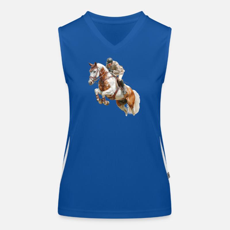 Springender Reiter im Galopp Funktionelles Kontrast-Tank Top für Frauen