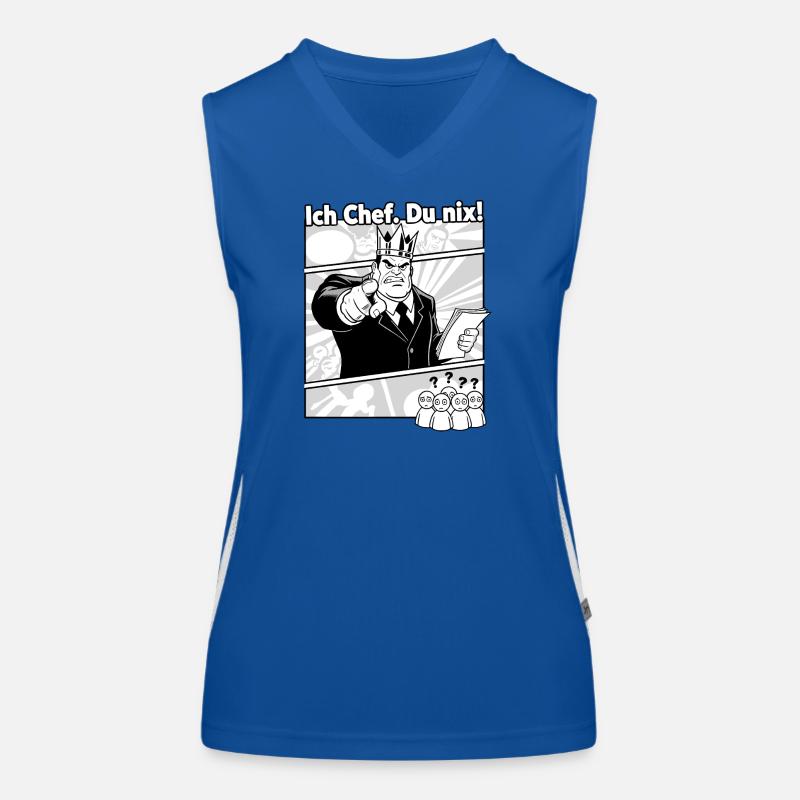 Ich Chef Du Nix Comic Motif Women's Functional Contrast Tank Top