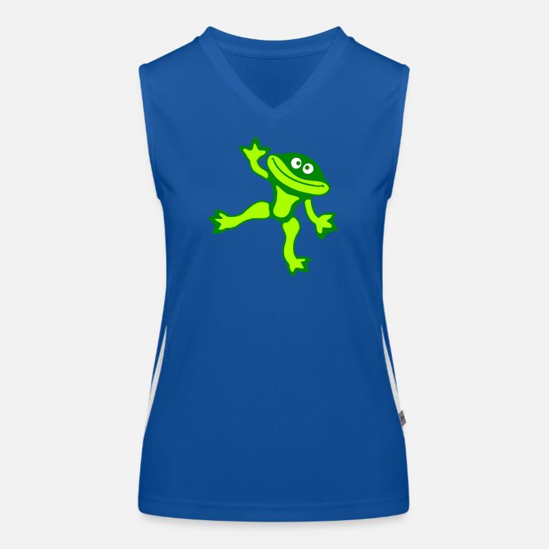 Frog Toad Dancing Funny Silly Naughty Waving Comic Women's Functional Contrast Tank Top