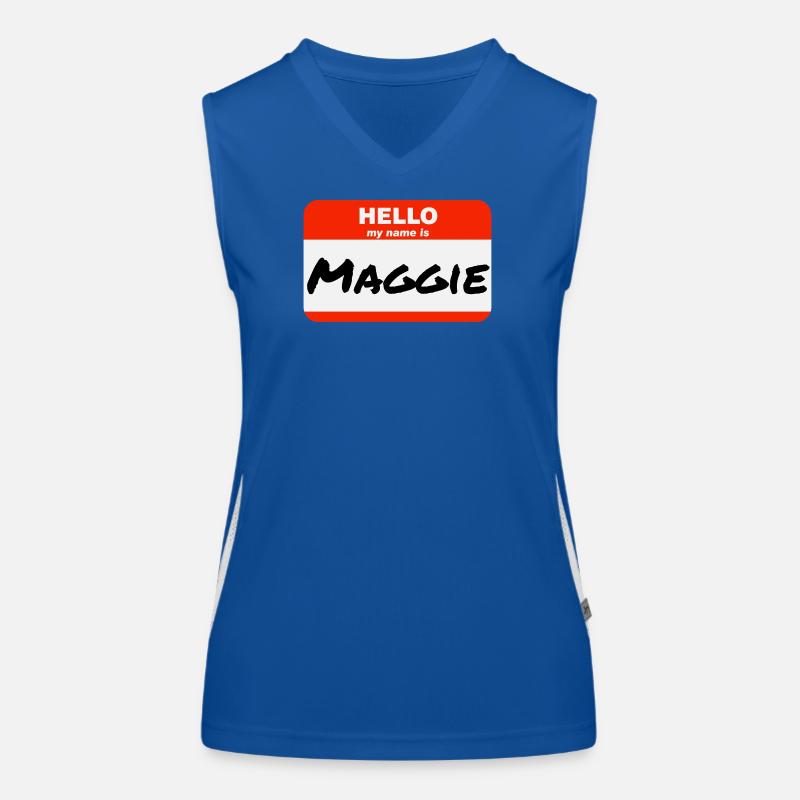 Hello My Name Is Maggie Label Name Tag Women's Functional Contrast Tank Top