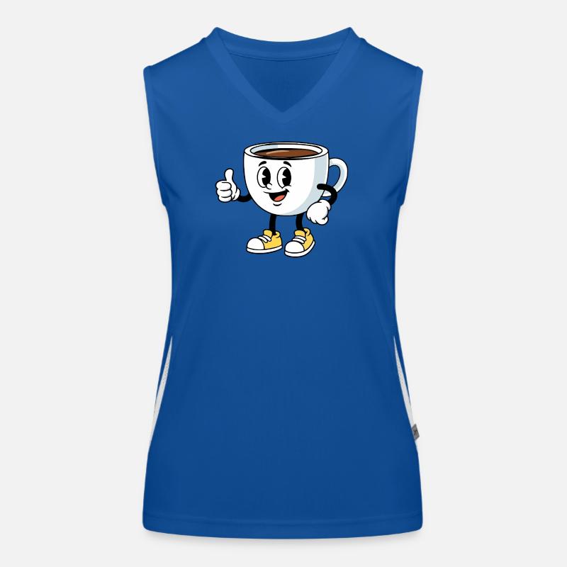 Cartoon Coffee Cup Funny Coffee Comic Women's Functional Contrast Tank Top