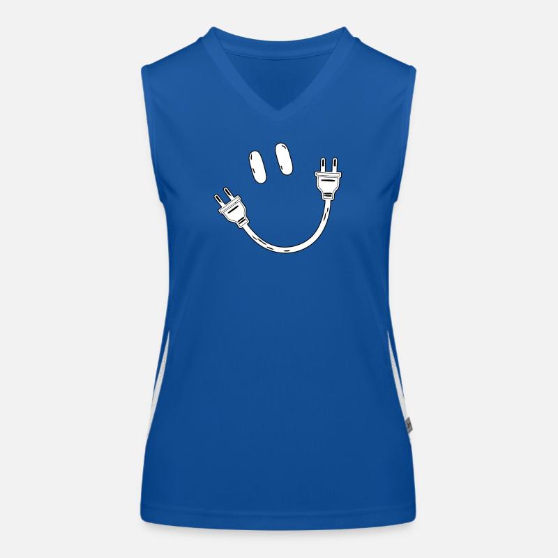 Strom Schuko Stecker Steckdose Elektrik Geschenk Funktionelles Kontrast-Tank Top für Frauen
