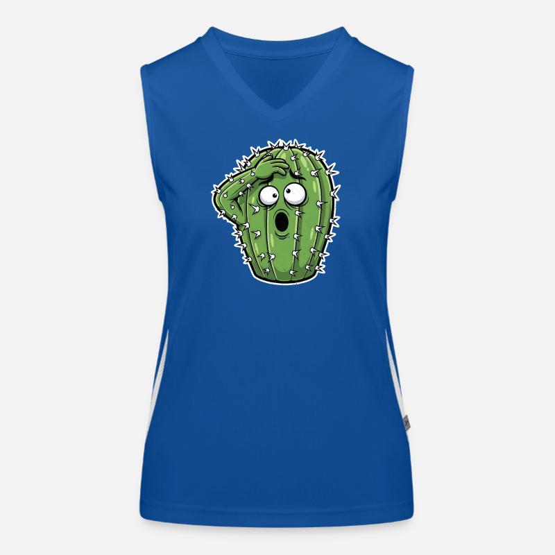 Cactus Panic Cartoon Women's Functional Contrast Tank Top
