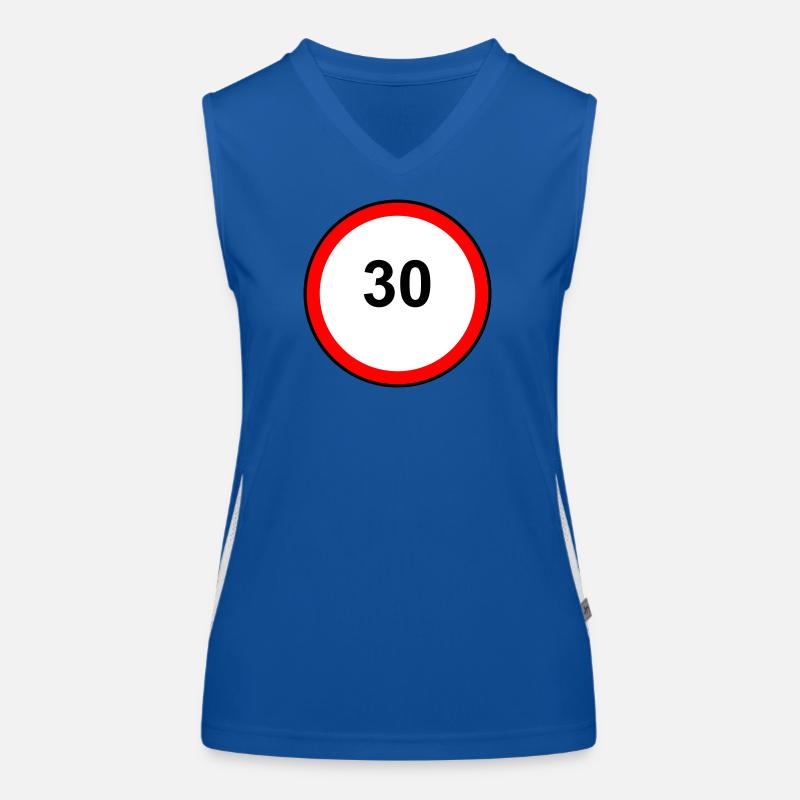 Tempo 30 Schild Muster Funktionelles Kontrast-Tank Top für Frauen