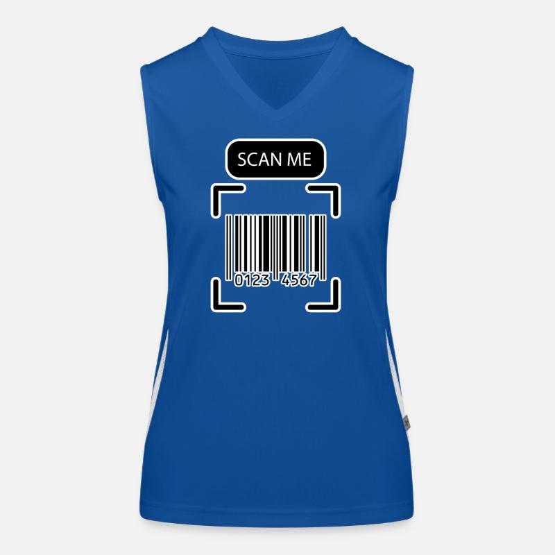 SCAN ME Barcode Lustiges Design Funktionelles Kontrast-Tank Top für Frauen