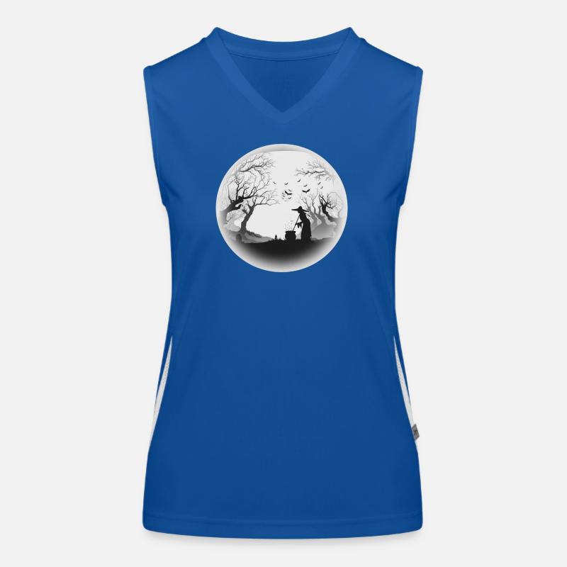 Haunted Forest Cauldron Silhouette Women's Functional Contrast Tank Top