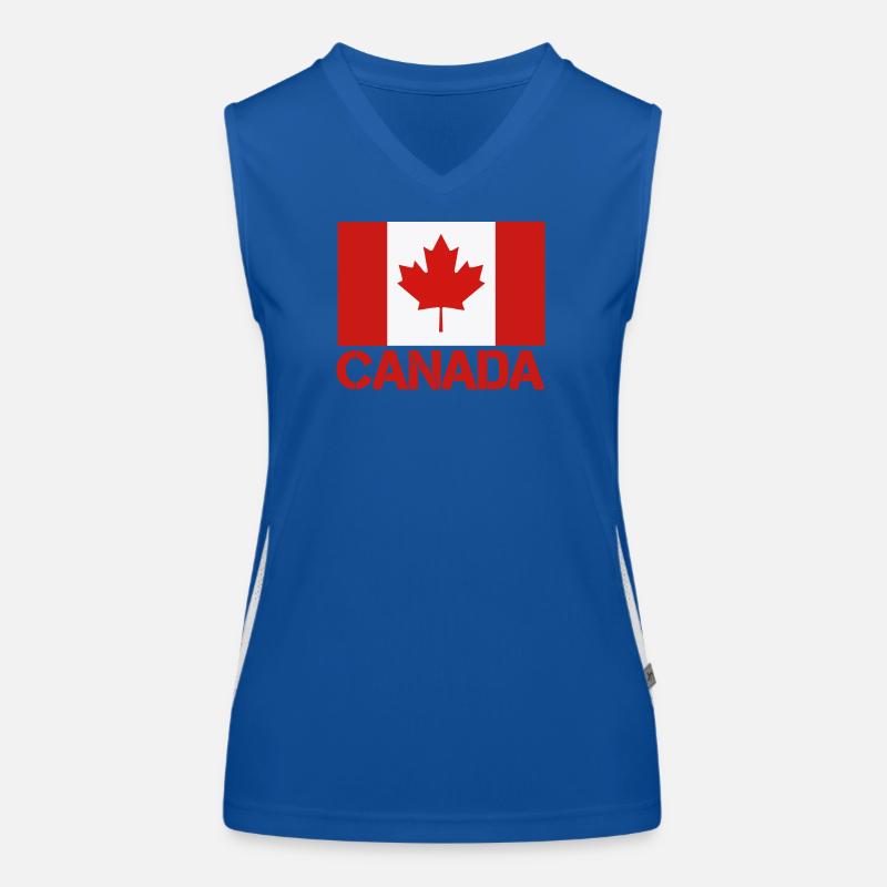 Drapeau de la feuille d’érable du Canada Débardeur respirant contrasté Femme