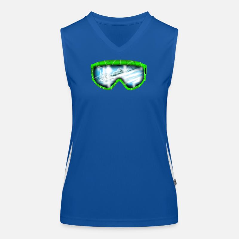 Glacier View Neon Goggle Design Débardeur respirant contrasté Femme