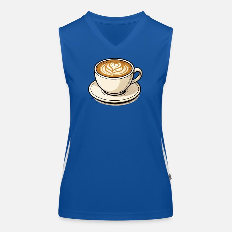 Kaffeeherz Latte Kunst Funktionelles Kontrast-Tank Top für Frauen