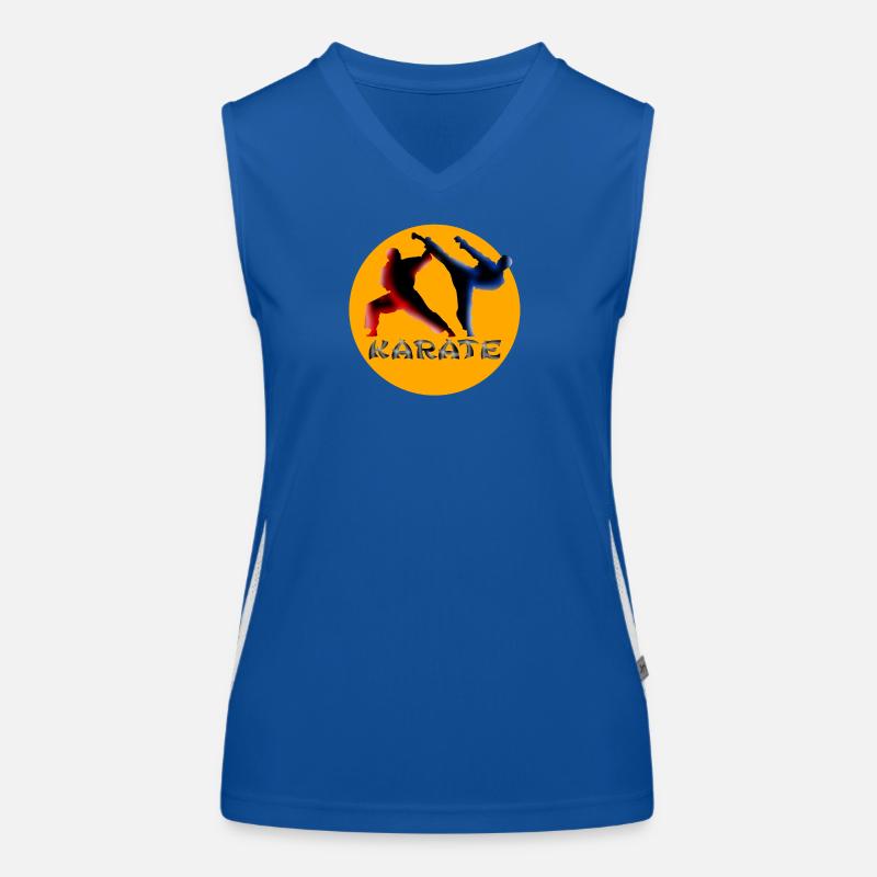 Kampfkunst Dynamik Karate Silhouette Funktionelles Kontrast-Tank Top für Frauen