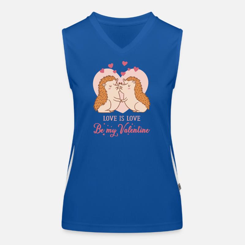 Be my Valentine – Love hedgehogs with hearts Women's Functional Contrast Tank Top