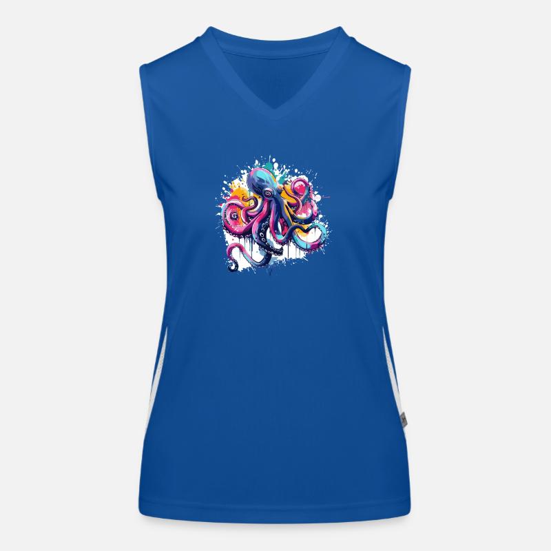 Bunter Oktopus Farbspritzer Funktionelles Kontrast-Tank Top für Frauen