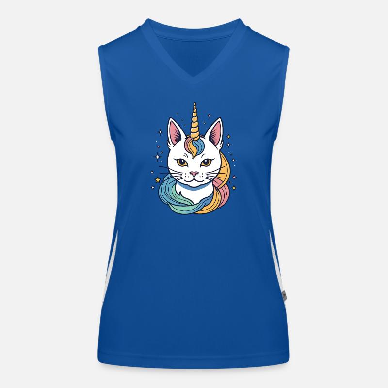 Regenbogen Einhorn Katze Funktionelles Kontrast-Tank Top für Frauen