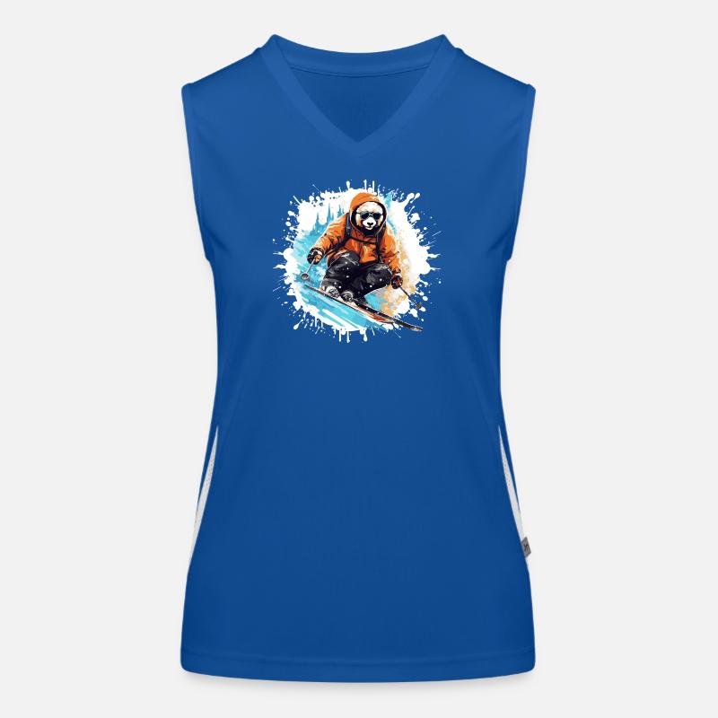 Panda Ski Skifahren Funktionelles Kontrast-Tank Top für Frauen