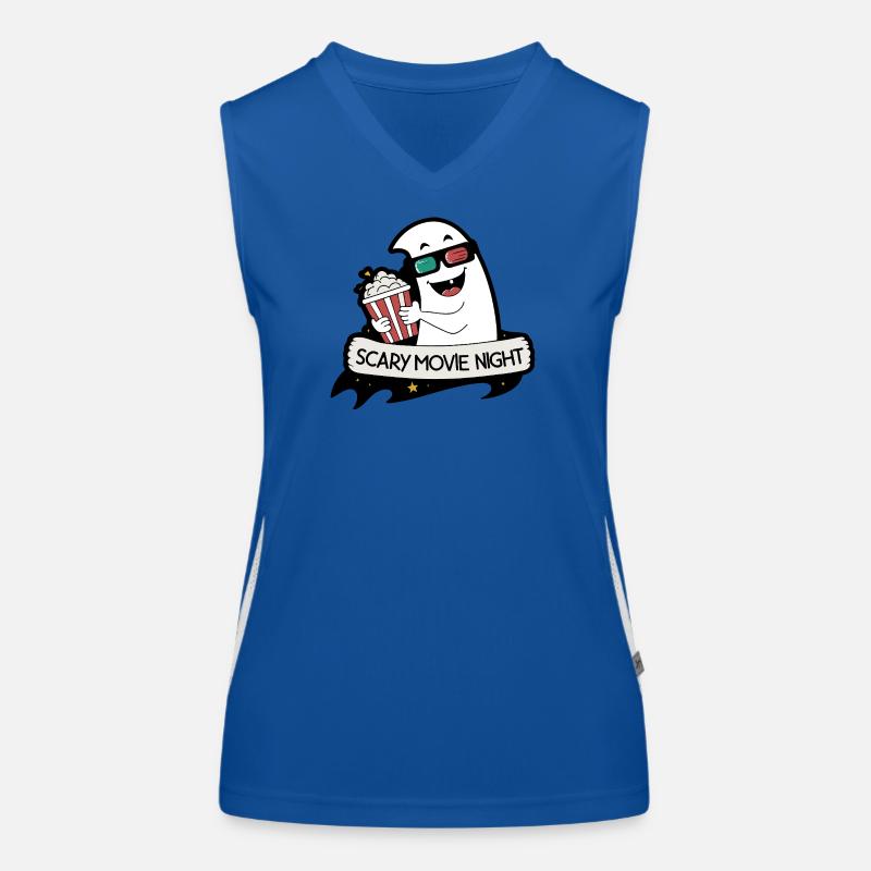 Night Horror Popcorn Cartoon Women's Functional Contrast Tank Top