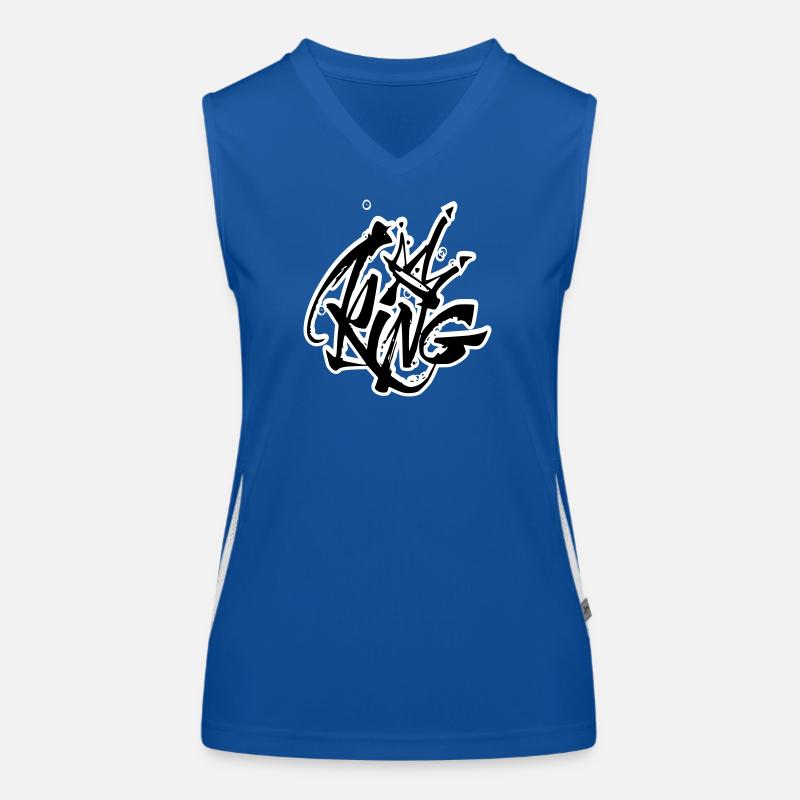King Graffiti Lettering - Women's Functional Contrast Tank Top - royal/white