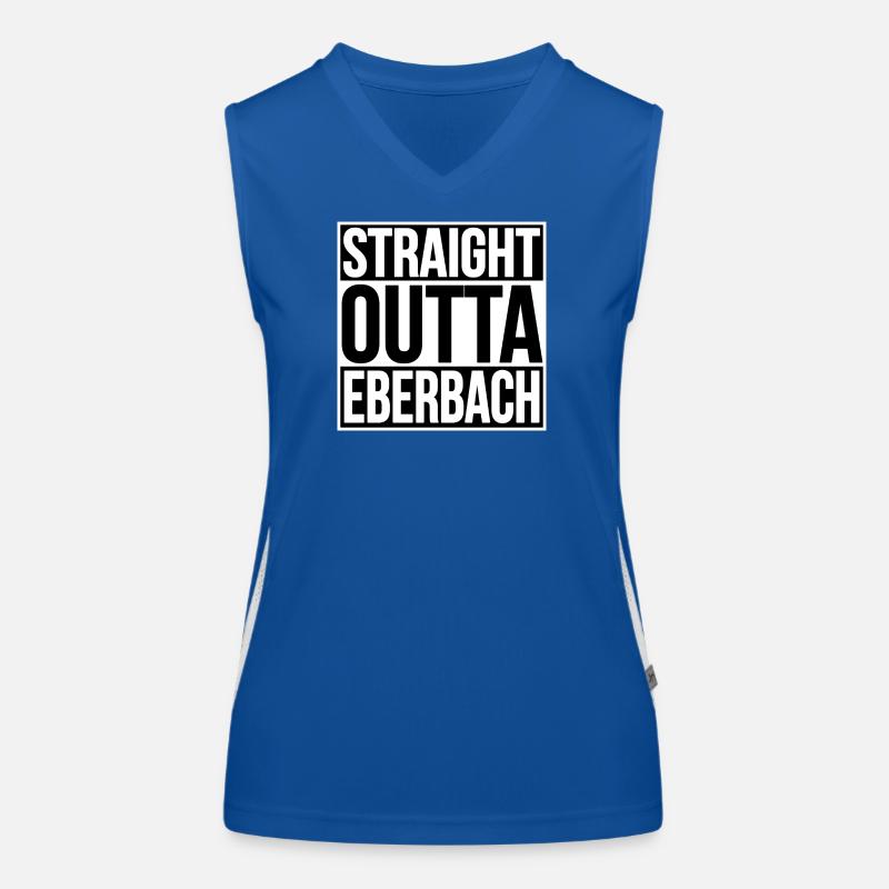 Ortsslogan Typo Eberbach Funktionelles Kontrast-Tank Top für Frauen