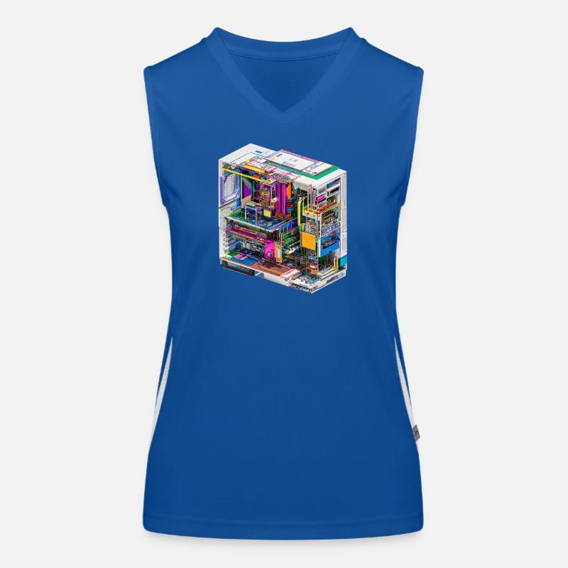Buntes Innenleben eines Computers Funktionelles Kontrast-Tank Top für Frauen