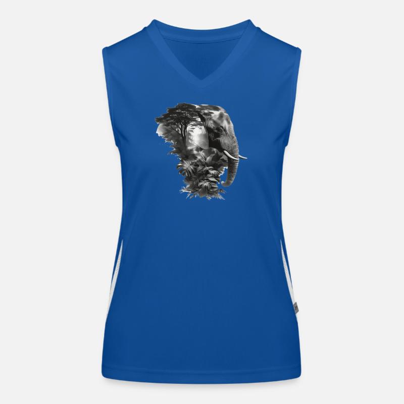 Elefant Dschungel Silhouette Doppel Funktionelles Kontrast-Tank Top für Frauen