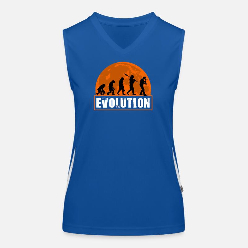 Lustiger Rapper der menschlichen Evolution Funktionelles Kontrast-Tank Top für Frauen