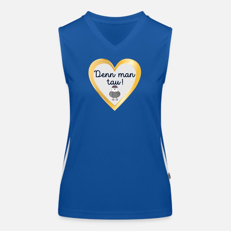 Plattdeutsch Sprüche Möwe Starten Funktionelles Kontrast-Tank Top für Frauen